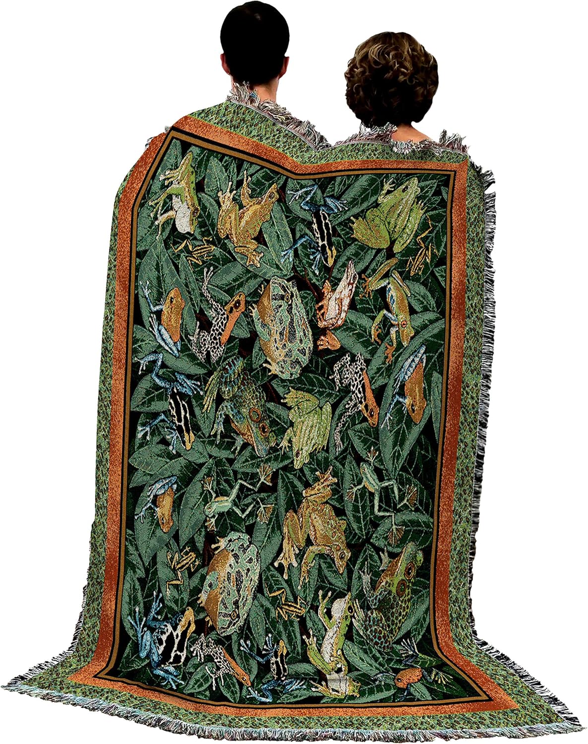 Pure Country Weavers Leap Frog Blanket by Elena Vladykina - Garden Floral Gift Tapestry Throw Woven from Cotton - Made in The USA (72x54) - Image 3