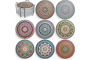 Mandala Drink Coasters with Holder - Enhancing Your Sipping Experience with Style and Functionality