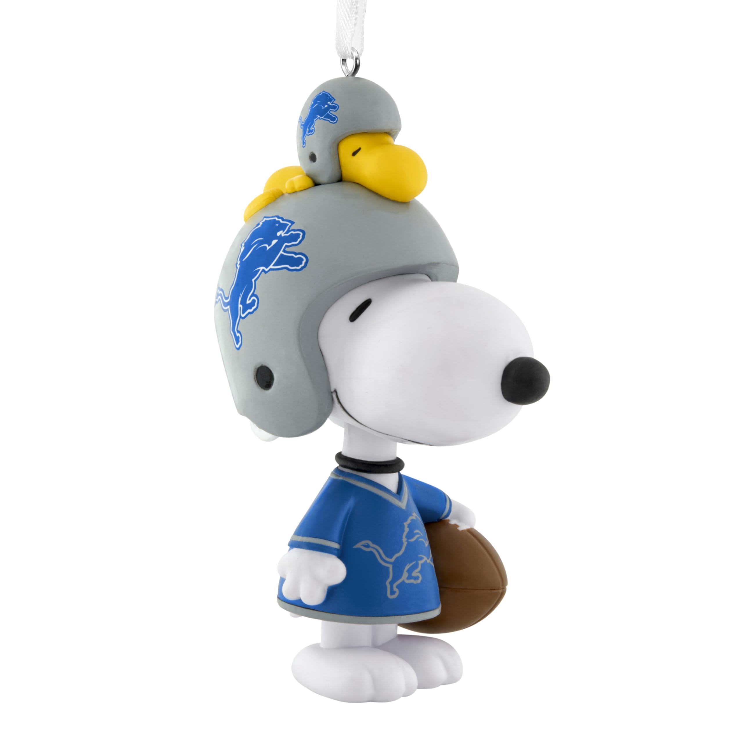 Hallmark Christmas Ornament, Peanuts Snoopy & Woodstock NFL Detroit Lions Bobblehead Ornament, Gifts for Peanuts Fans