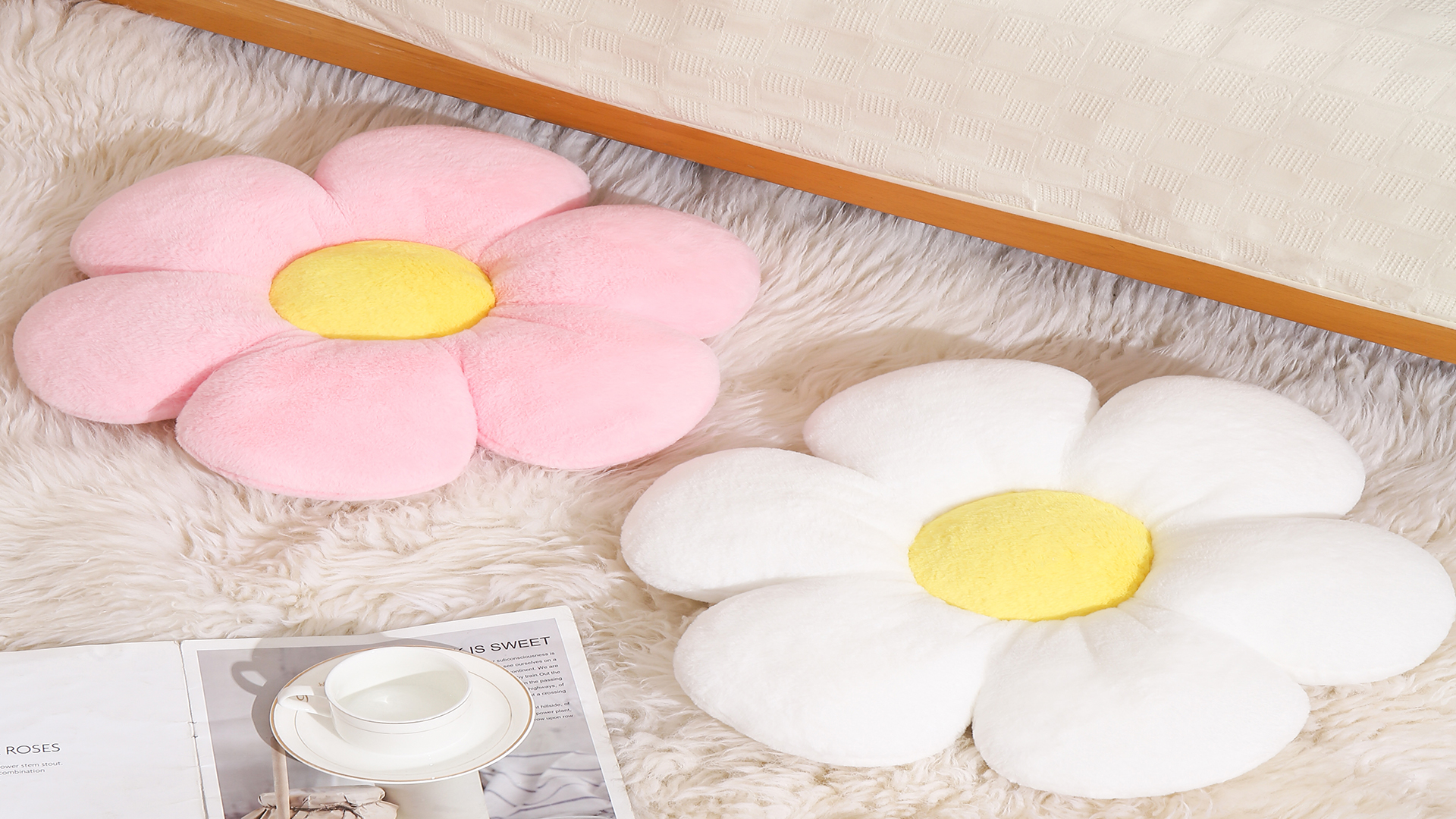 [新品/即発送可] Flower Cushion Pink Amazon.com: Pink Flower Pillow, 17.7In Daisy Pillow,Cute