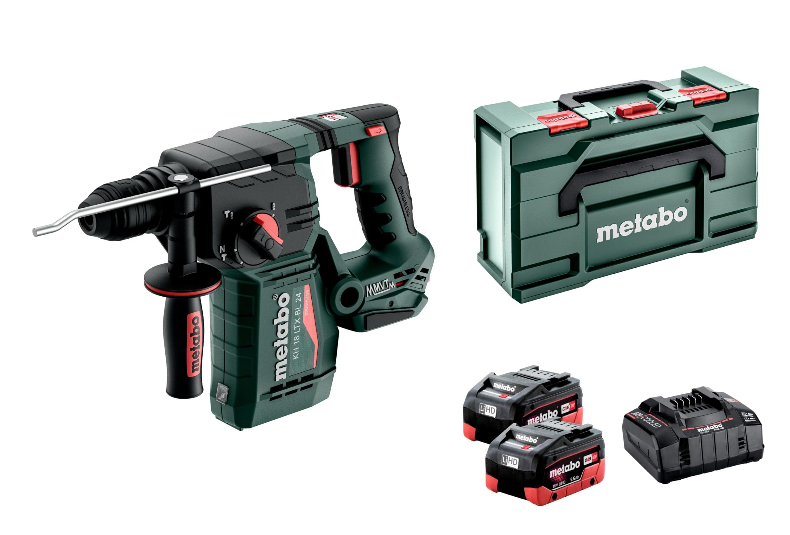 Metabo KH 18 LTX BL 24 SDS-Plus - Taladro percutor inalámbrico (18 V, 5,5 Ah)