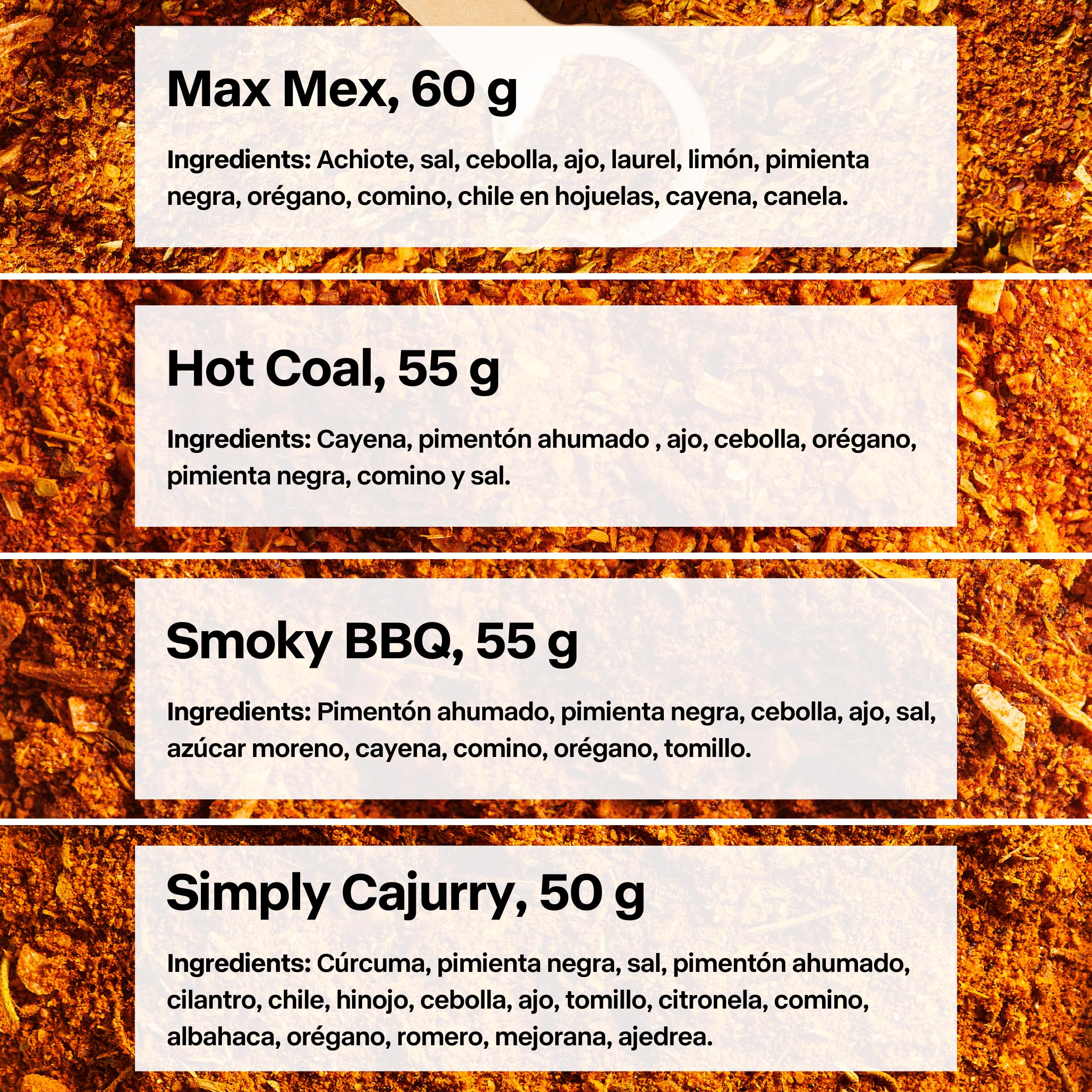 Set de Especias Gourmet para Cocinar Specials Foods - Sazonador con Curry, Ajo, Cayena para Pescado, Cerdo, Pollo y Verduras (Pack Airfryer) - 3
