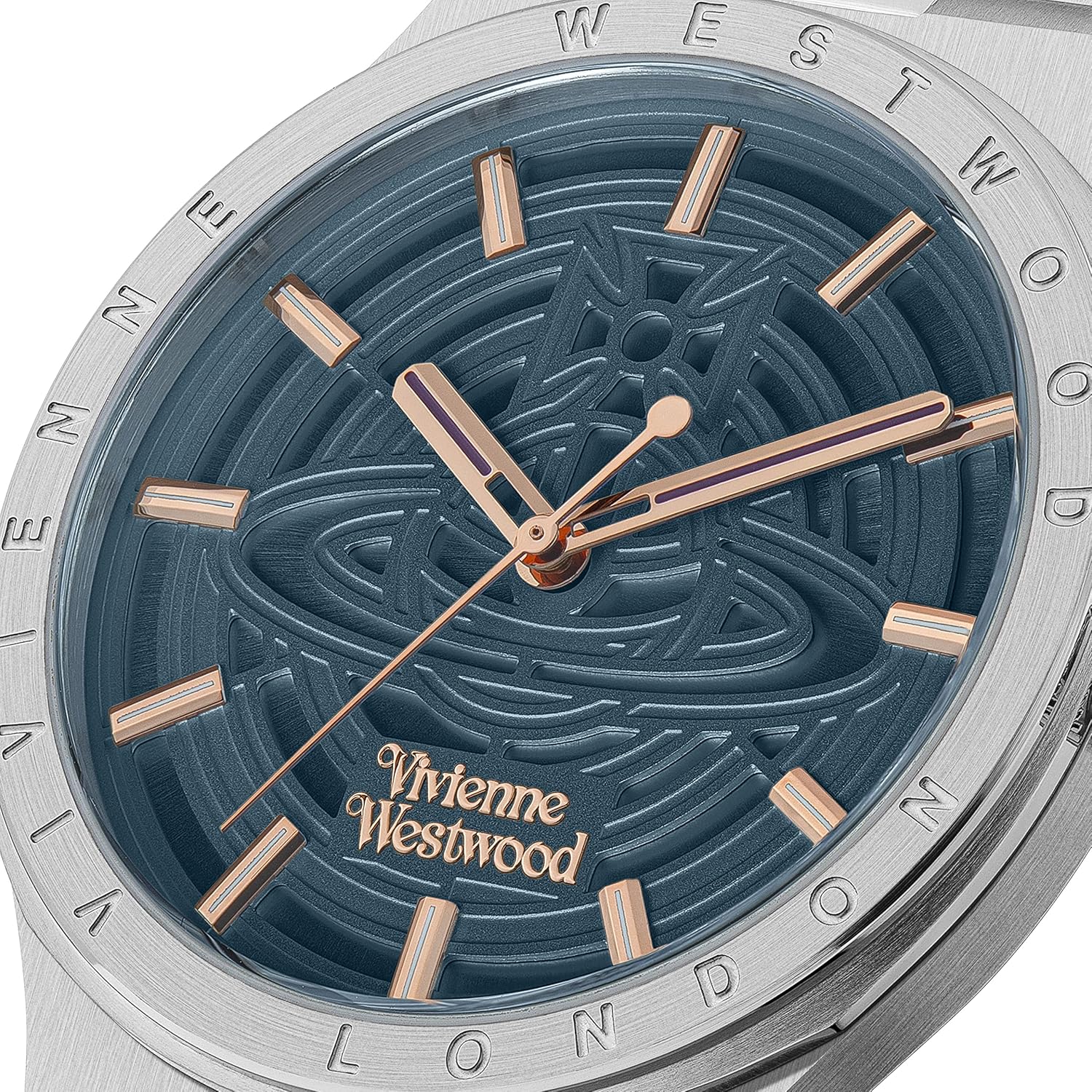 Vivienne Westwood Orologio Al quarzo Donna, misura cassa 36.00mm con quadrante Blu Analogico e cinturino Argento in Acciaio inossidabile VV257TLSL