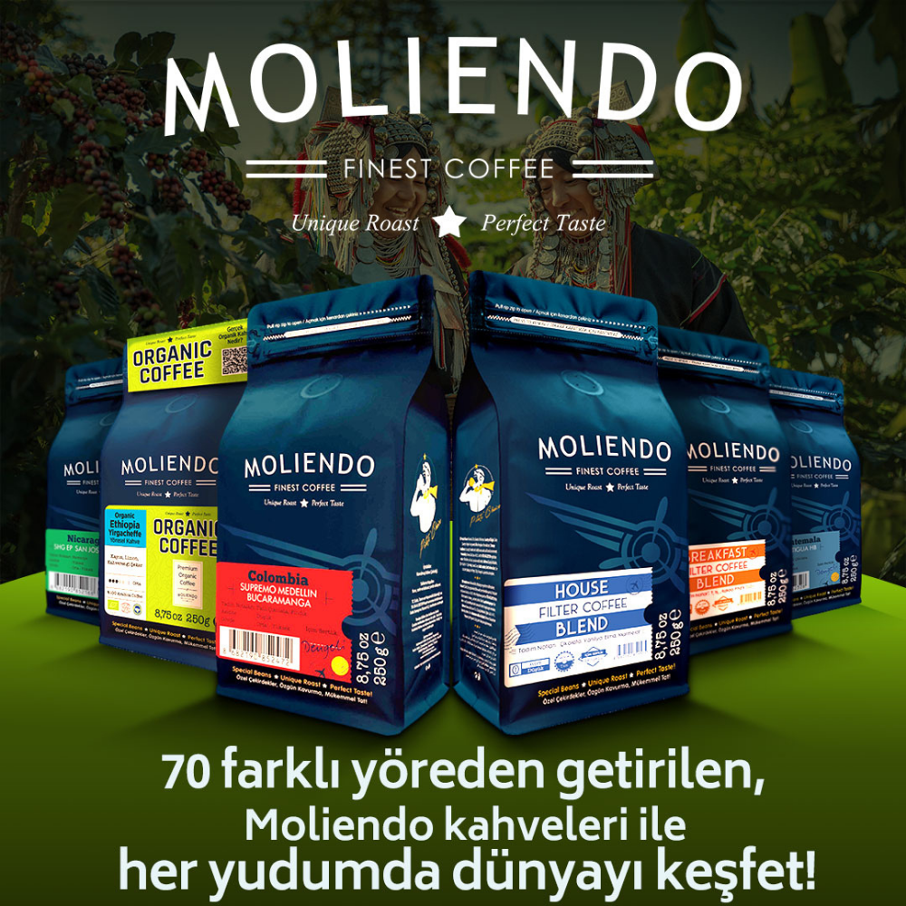Moliendo Finest Coffee Colombia Supremo Decaf (Kafeinsiz) Yöresel