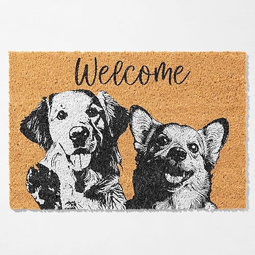 DIYKST Custom Welcome Door Mats for Front Door Outside Personalized