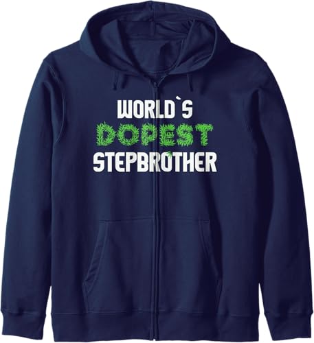 Miniatura 4 de Worlds Dopest Stepbrother Marihuana Pot Ganja Weed Cannabis Zip Hoodie