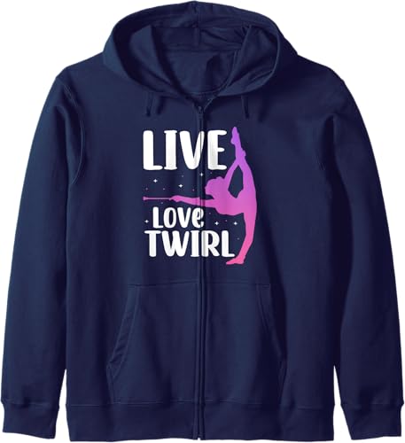 Miniatura 5 de Twirl Baton Twirling Twirler Majorettes Zip Hoodie