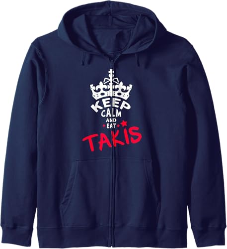Miniatura 6 de Keep Calm And Eat Takis Sudadera con capucha con cremallera White Foodies Design, Negro -