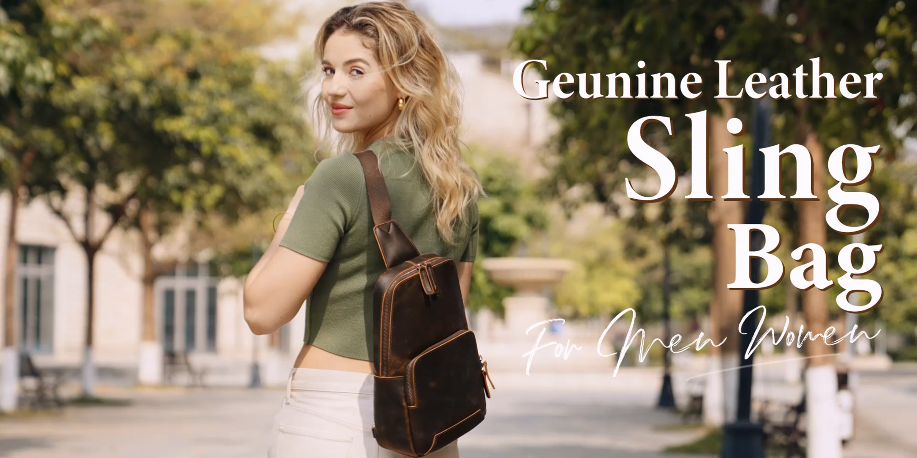 Top Grain Leather Sling Bag Crossbody Backpack RFID Blocking Travel Kattee Sling Bag for Women Crossbody Fanny Packs Liberia | Ubuy main image 2