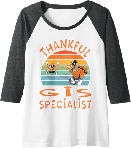 Miniatura 9 de GIS Specialist Job Funny Thanksgiving Raglan Baseball Tee