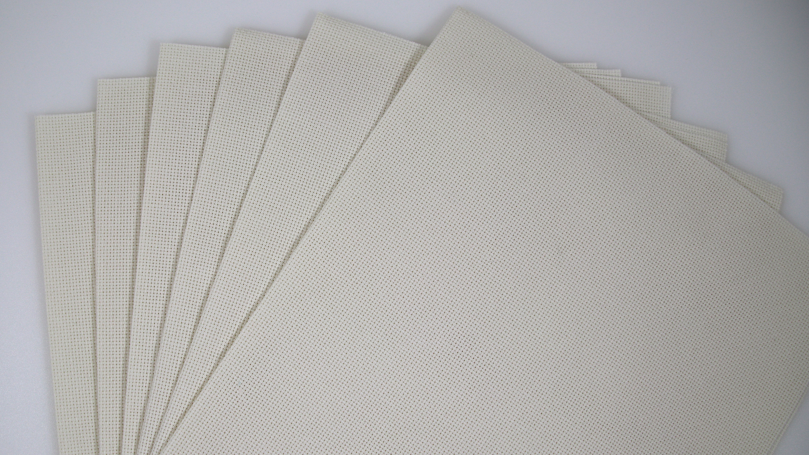 Image of KCS 4 /6 pc of 12 inch x 18 inch 18CT Counted Cotton Aida Cloth Cross Stitch Fabric (6 pc, Antique White)