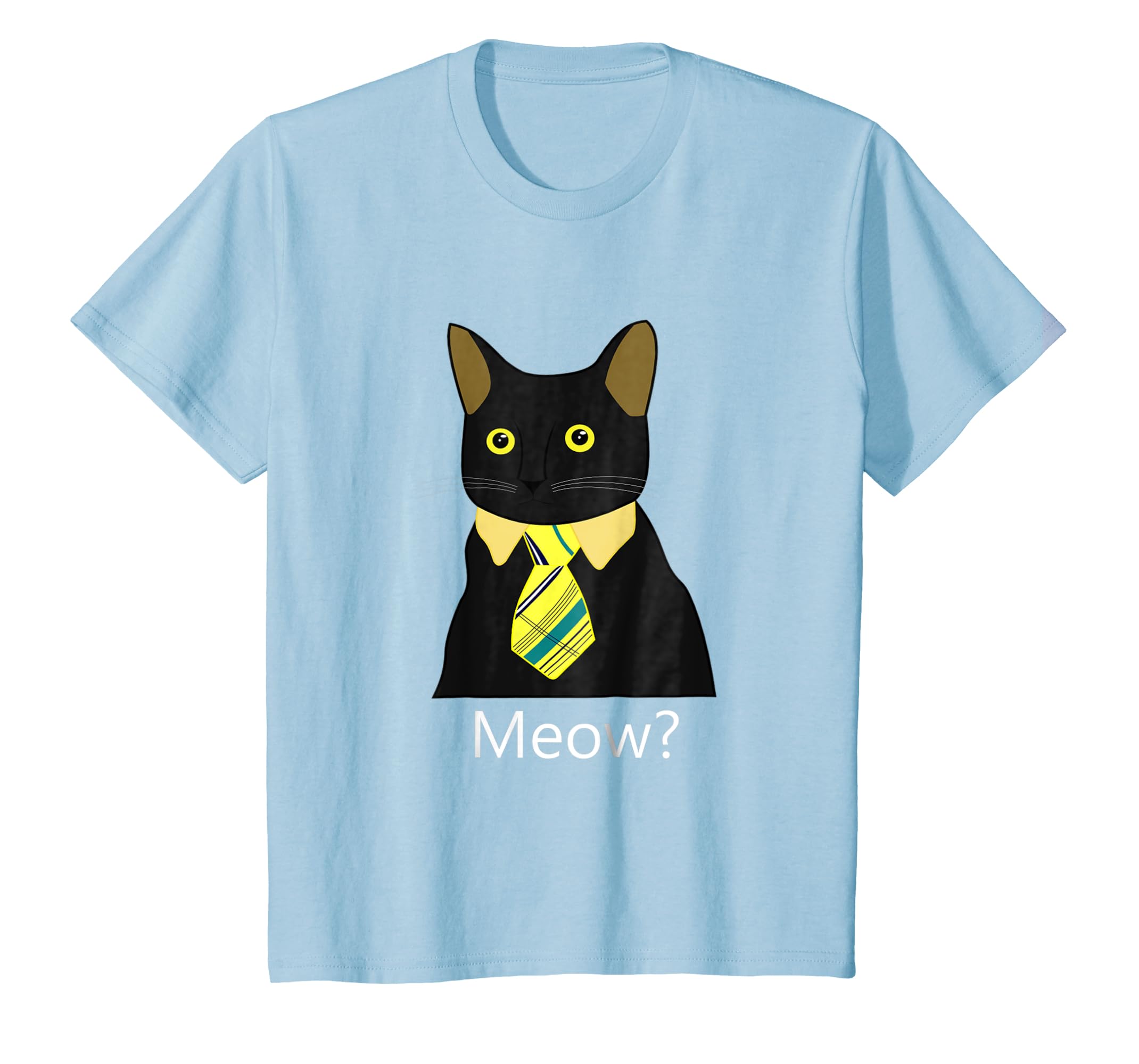 Black Business Cat Kitten With Yellow Tie T Shirt Tee Tshirt -