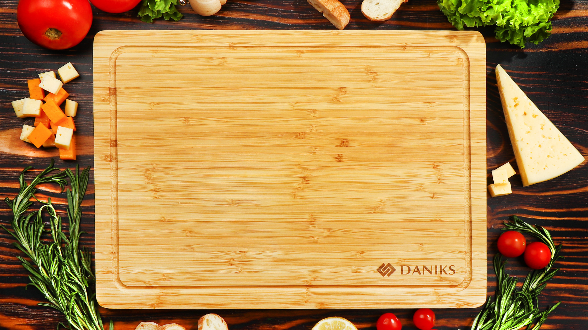 Amazon.com: Daniks Bamboo Cutting Board, L 13x9 in, Pre‑Oiled