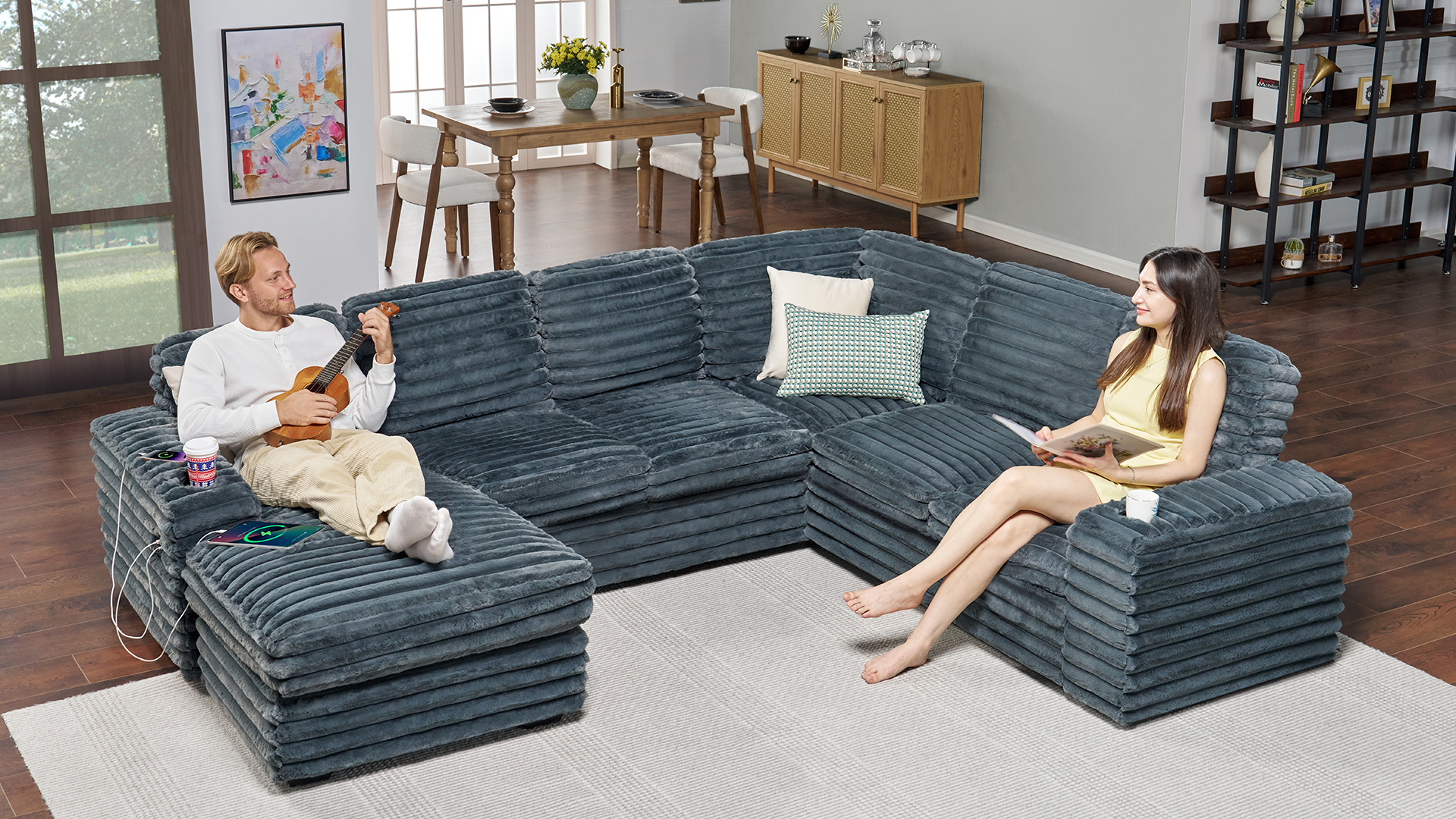 Bella シュシュ - Large Amazon.com: PaPaJet 112 Inch U Shaped Couch, Oversized Couch with