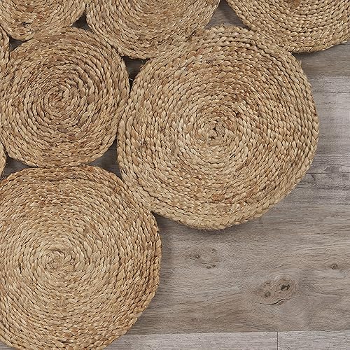 Miniatura 3 de LR Resources Jute LR12030-NAT40RD Alfombra natural redonda x 4 pies para interior interior 4 pies x 4 pies