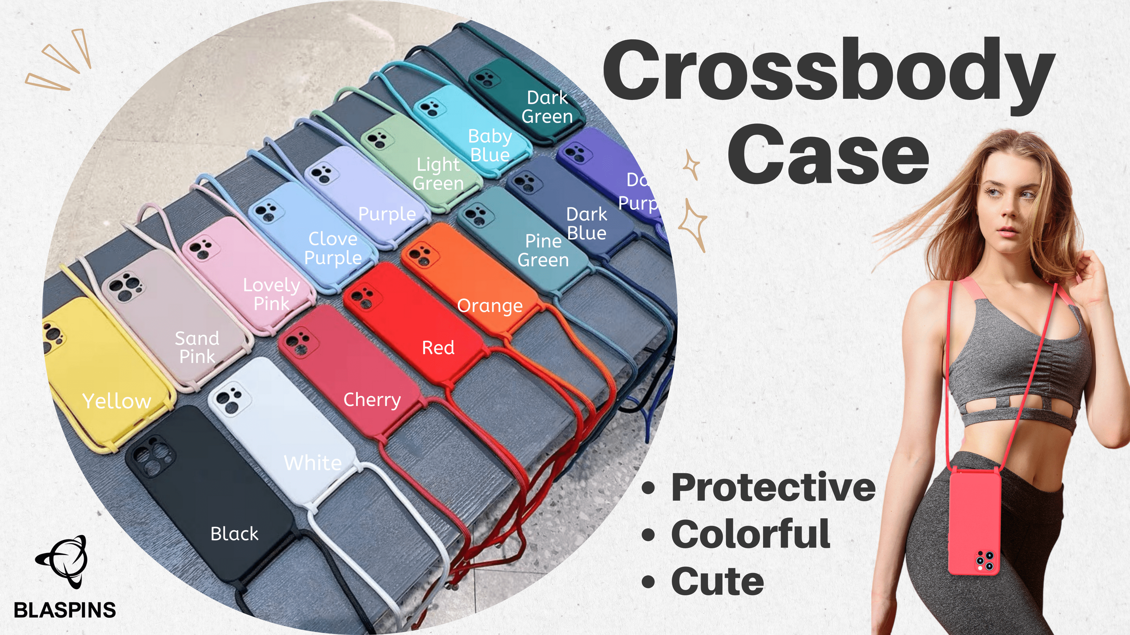 Amazon.com: Blaspins Crossbody Lanyard Strap Case for iPhone 13