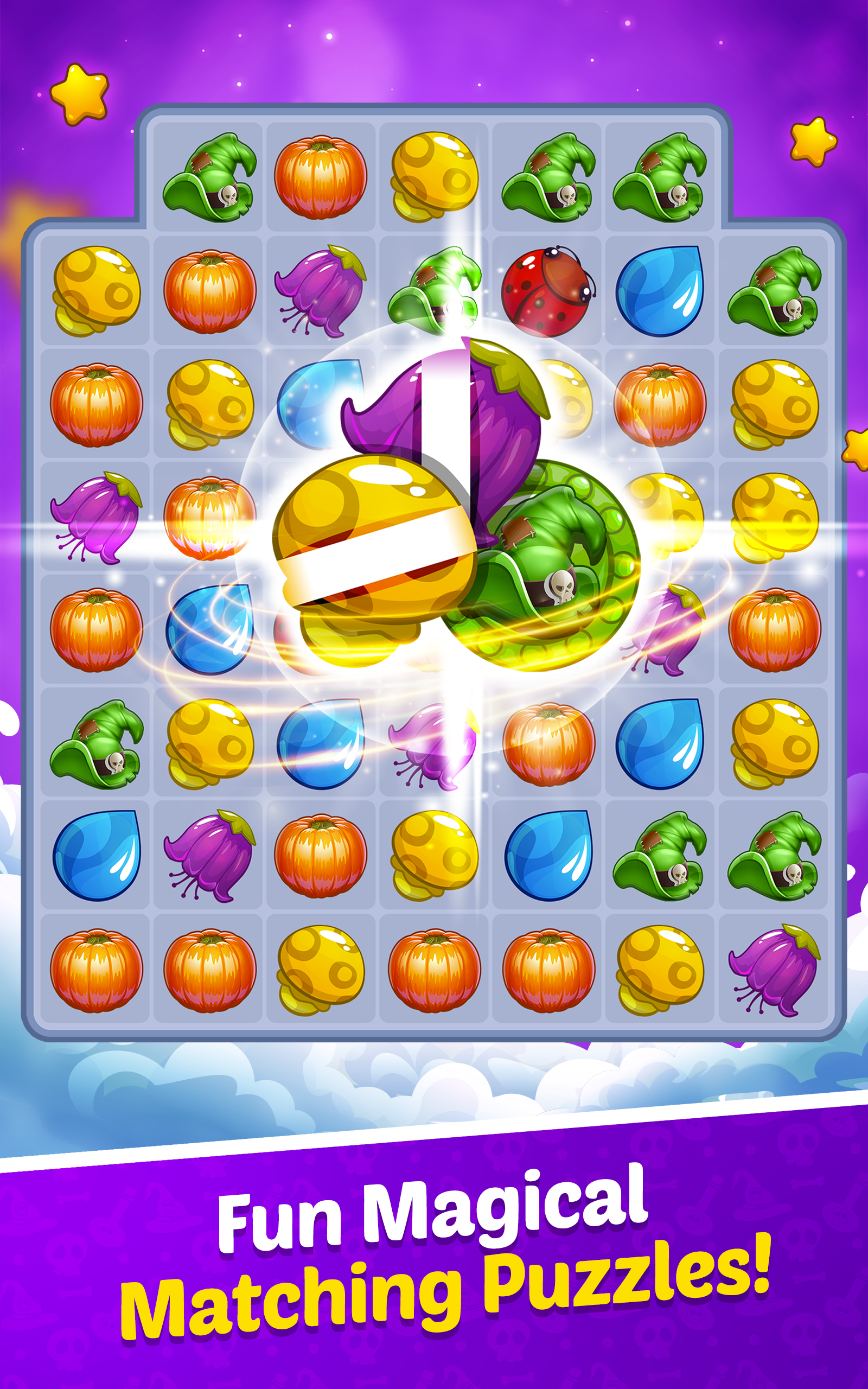 Witchy Wizard Free Match 3 Games Offline Halloween Candy