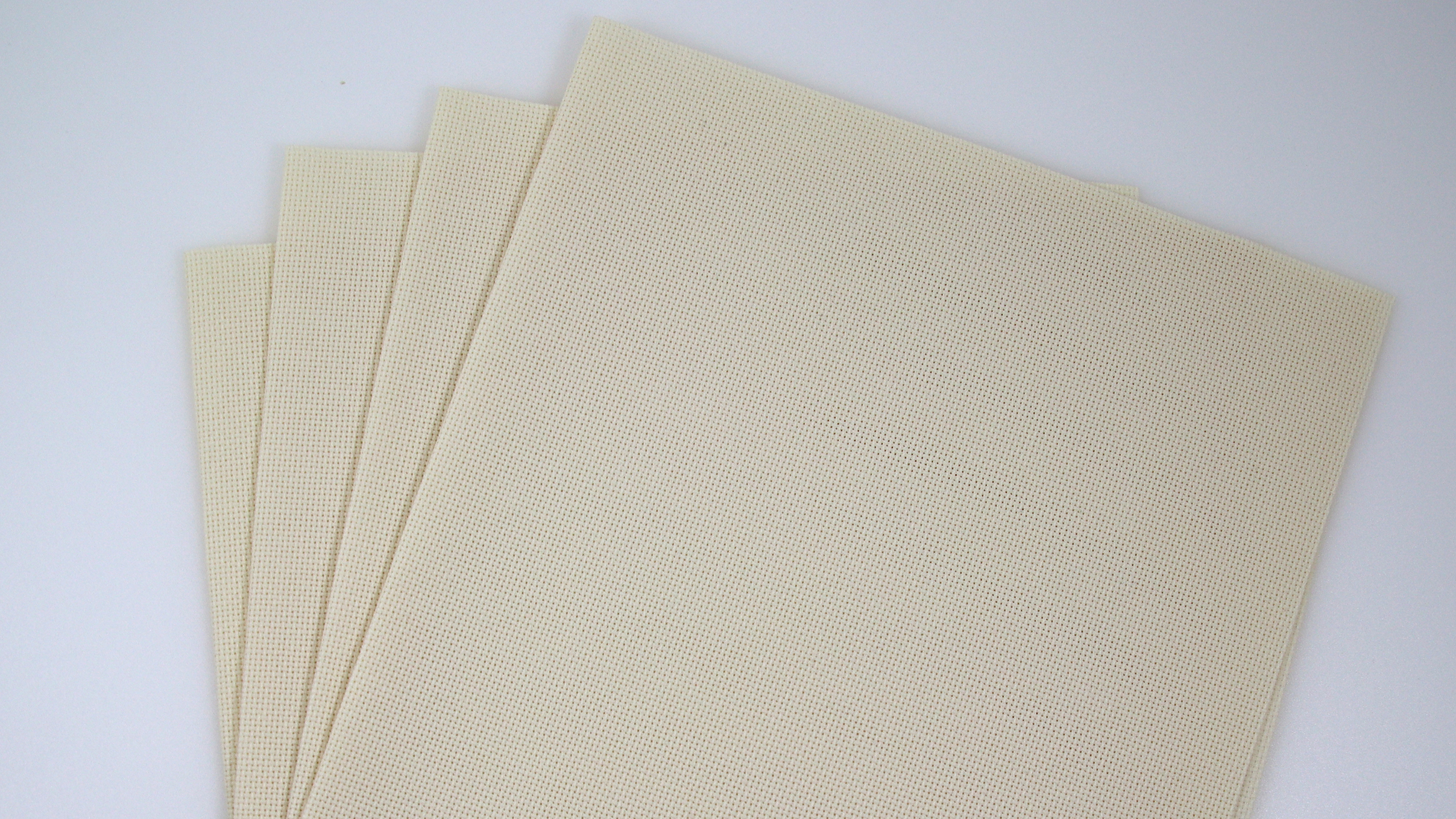 Image of KCS 4 /6 pc of 12 inch x 18 inch 18CT Counted Cotton Aida Cloth Cross Stitch Fabric (4 pc, Cream)