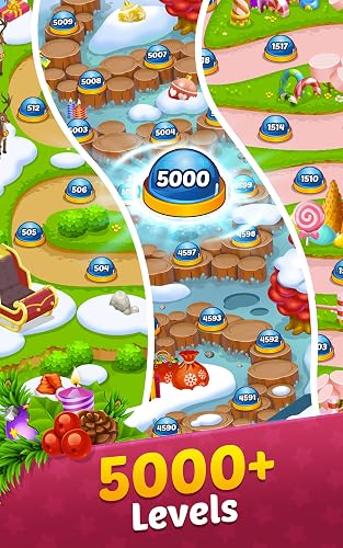 Christmas Match 3 Candy Games Free - New Magic Matching Holiday Puzzle Story Blast, Sweet Santa Chocolate Cookie Treats with Gingerbread Sugar Jam, Offline Addictive Fun for Kindle Fire – vue 5