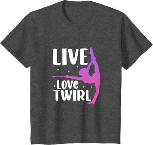 Miniatura 8 de Twirl Baton Twirling Twirler Majorettes T-Shirt Black,Navy Blue,Asphalt Grey,Baby Blue,Cranberry Red,Red,Kelly Green,Brown,Olive Green,Dark Heather