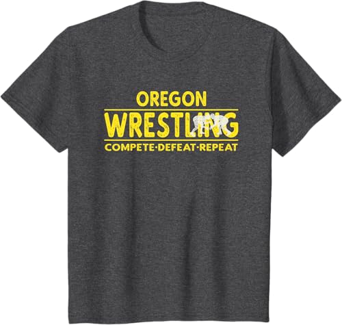 Miniatura 12 de Oregon Wrestling - Compete, Defeat, Repeat T-Shirt Negro,Azul Marino,Asfalto,Blanco,Azul Pastel,Arándano,Rojo,Verde Bosque,Verde Kelly,Verde