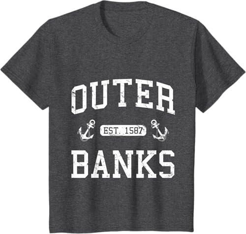 Miniatura 16 de Outer Banks NC North Carolina T-Shirt Black,Navy Blue,Asphalt Grey,Dark Heather Grey,Royal Blue