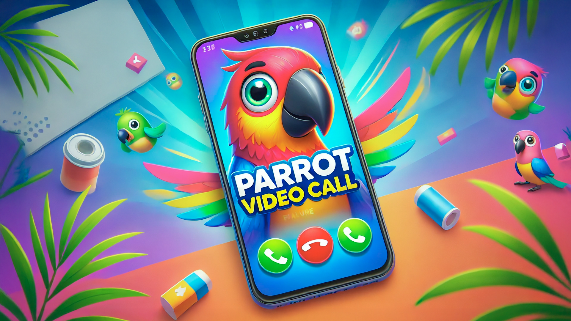 Talking Parrot Fake Call & Prank Video Chat, Voice Simulation,