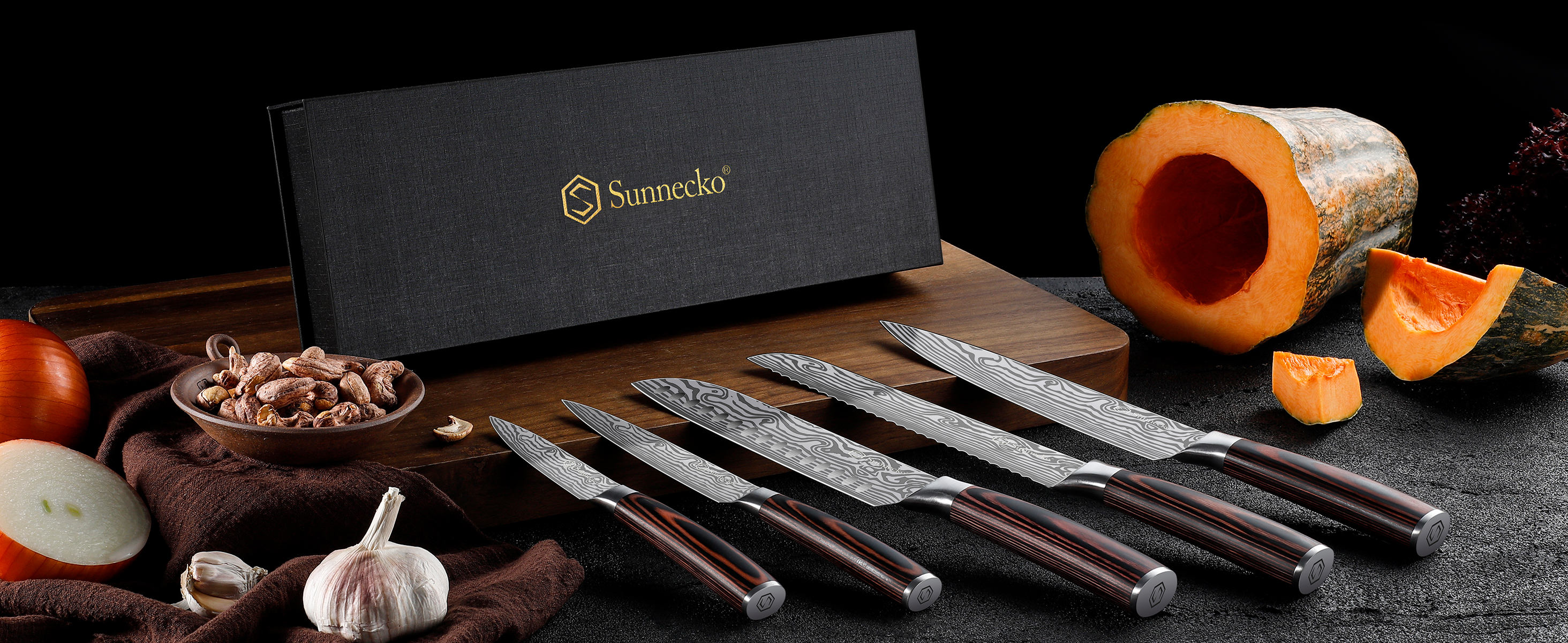 Amazon.com: Sunnecko Kitchen Knife Set 5 Piece Chef Knife Set