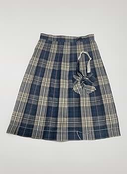 【新品YロングXS】リボンつき　なんちゃって制服スカート　チェックスカート 新品YロングXS】リボンつき なんちゃって制服スカート チェック