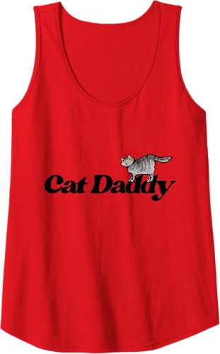 Miniatura 3 de Cat Daddy Funny Cat Dad Camiseta sin mangas, Blanco, S