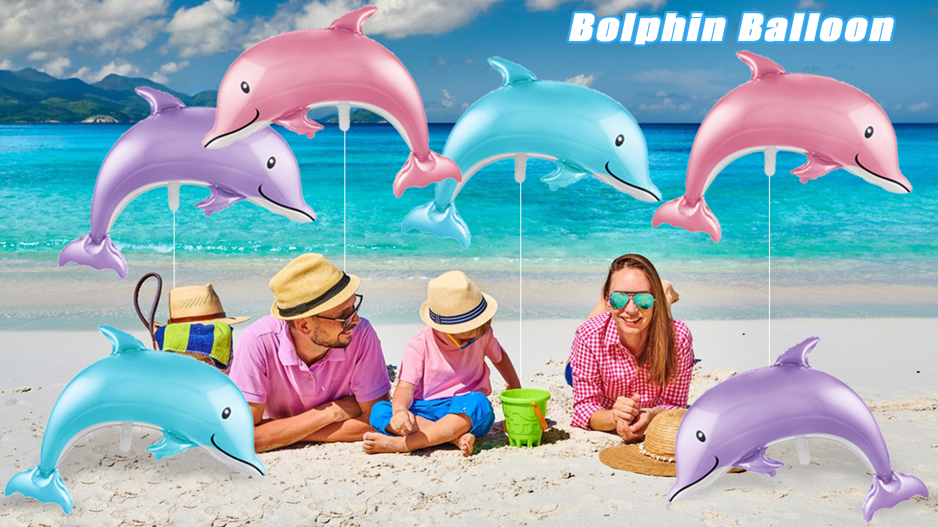 10 Palloncini A Forma Di Delfino Rosa E Stelle In Mylar, 116 Cm, Per Festa A Tema Oceano