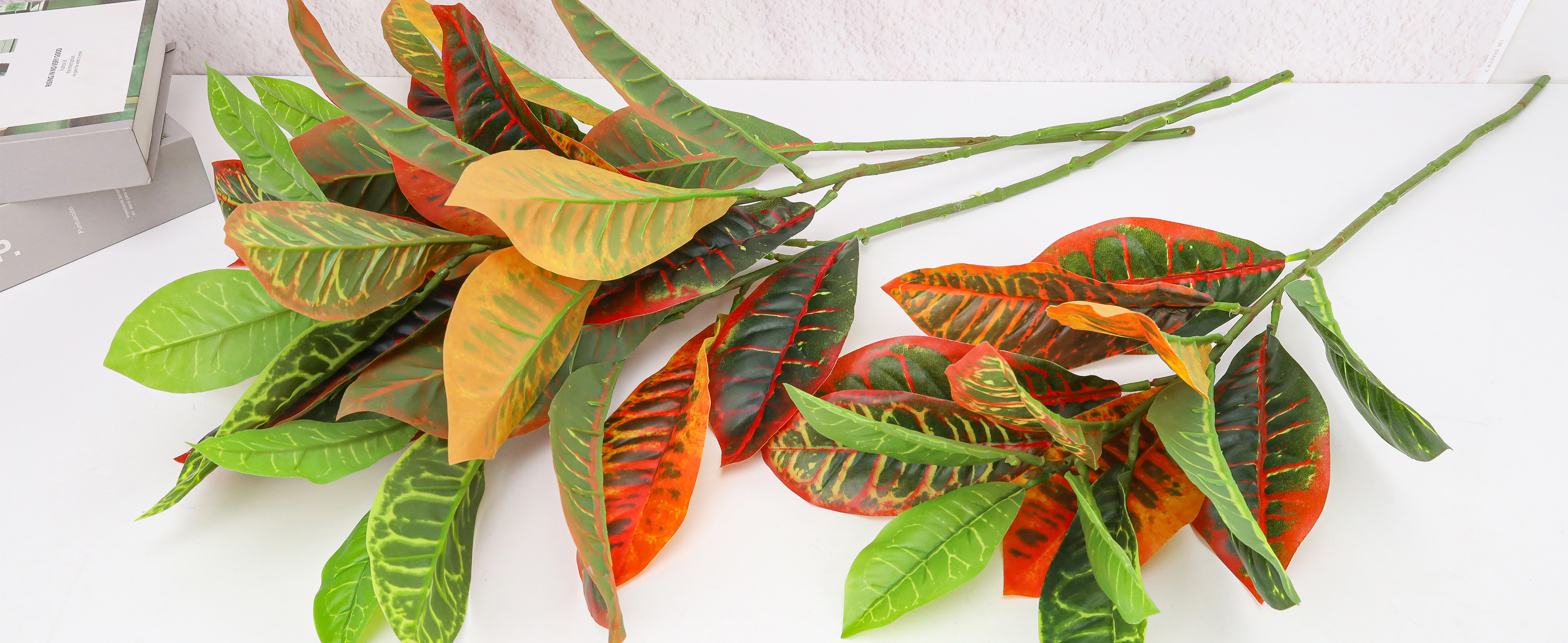 Amazon.com: Funzhan 4 Pack Artificial Croton Plant Stem 29 Inch