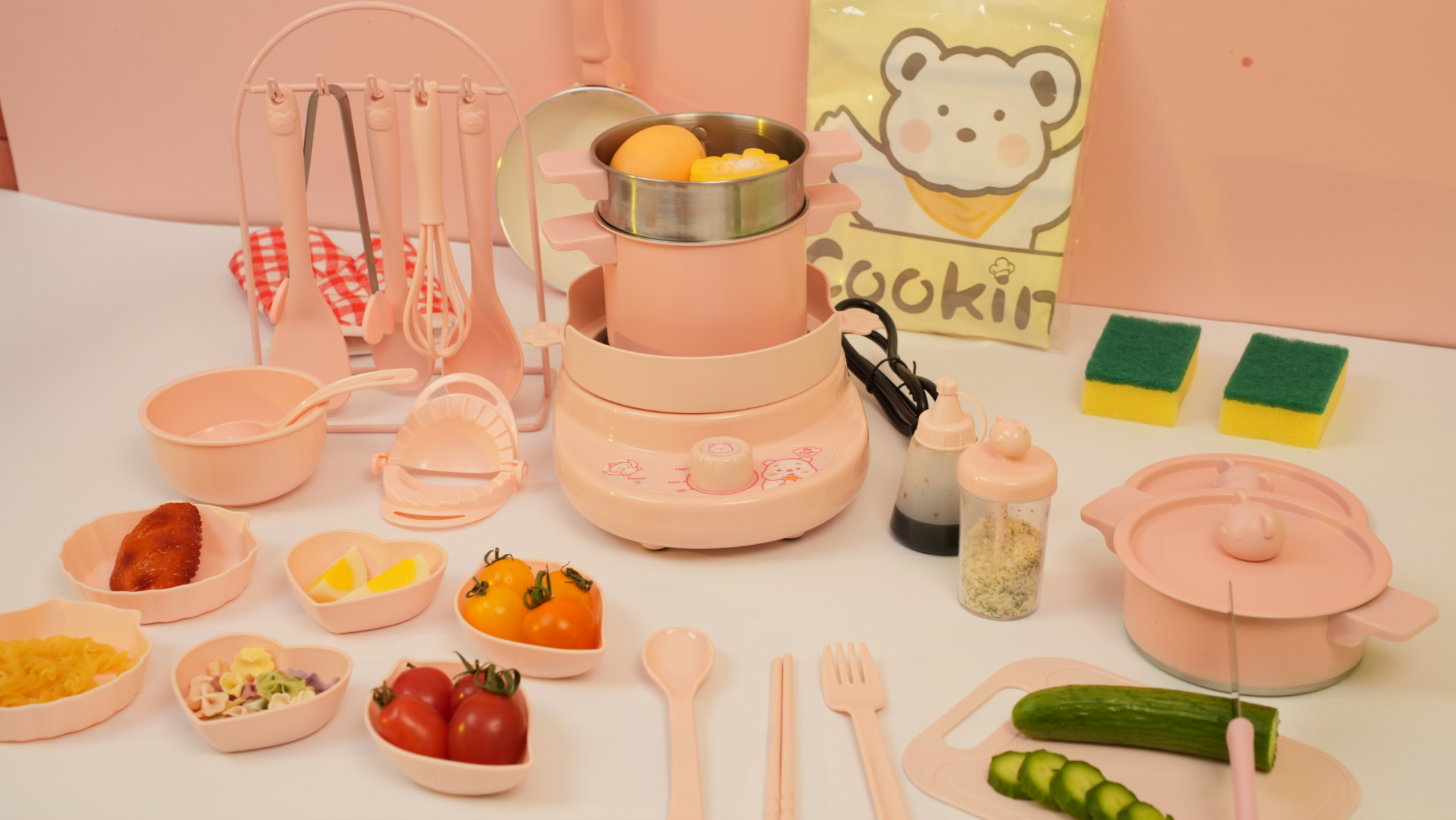 調理器具 Cute Little Things Amazon.com: Gotoofun Kids Cooking Sets Real Mini Kitchen, Pink