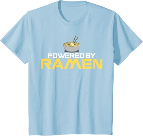 Miniatura 9 de Camiseta de fideos de anime japoneses Powered By Ramen, Negro, S