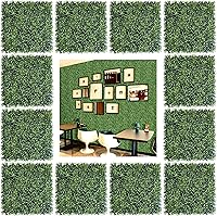 Vista 1 de Bybeton Paneles de pared de césped artificial, 20 x 20 pulgadas (12 unidades), paneles de boj anti rayos UV, telón de fondo de pared verde