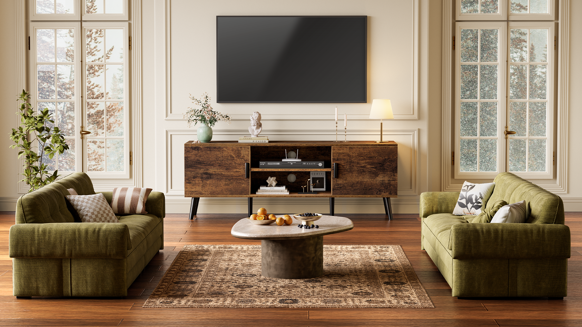 Amazon.com: SUPERJARE TV Stand for 55 Inch TV, Entertainment