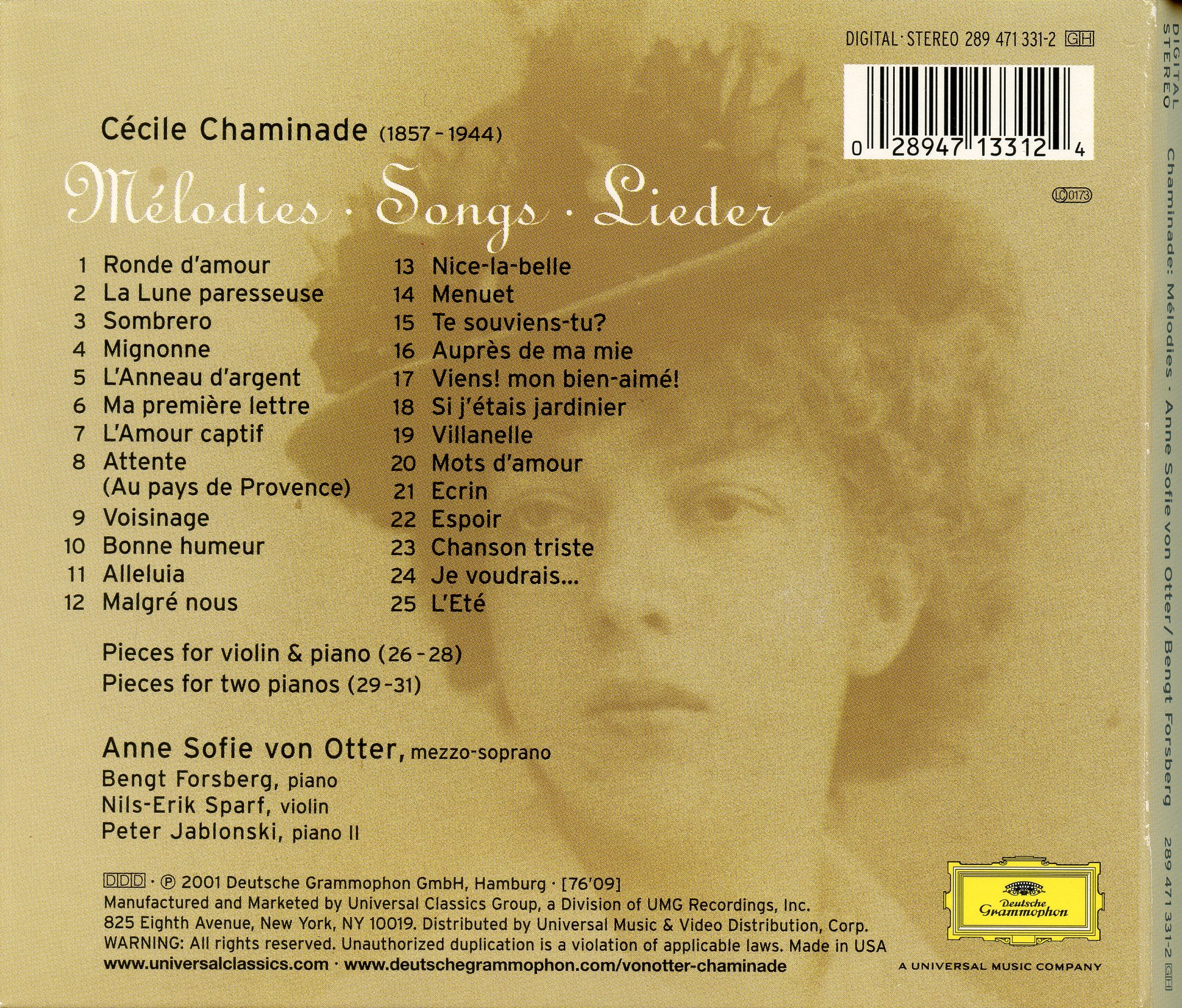 Anne Sofie von Otter - Mots d'amour