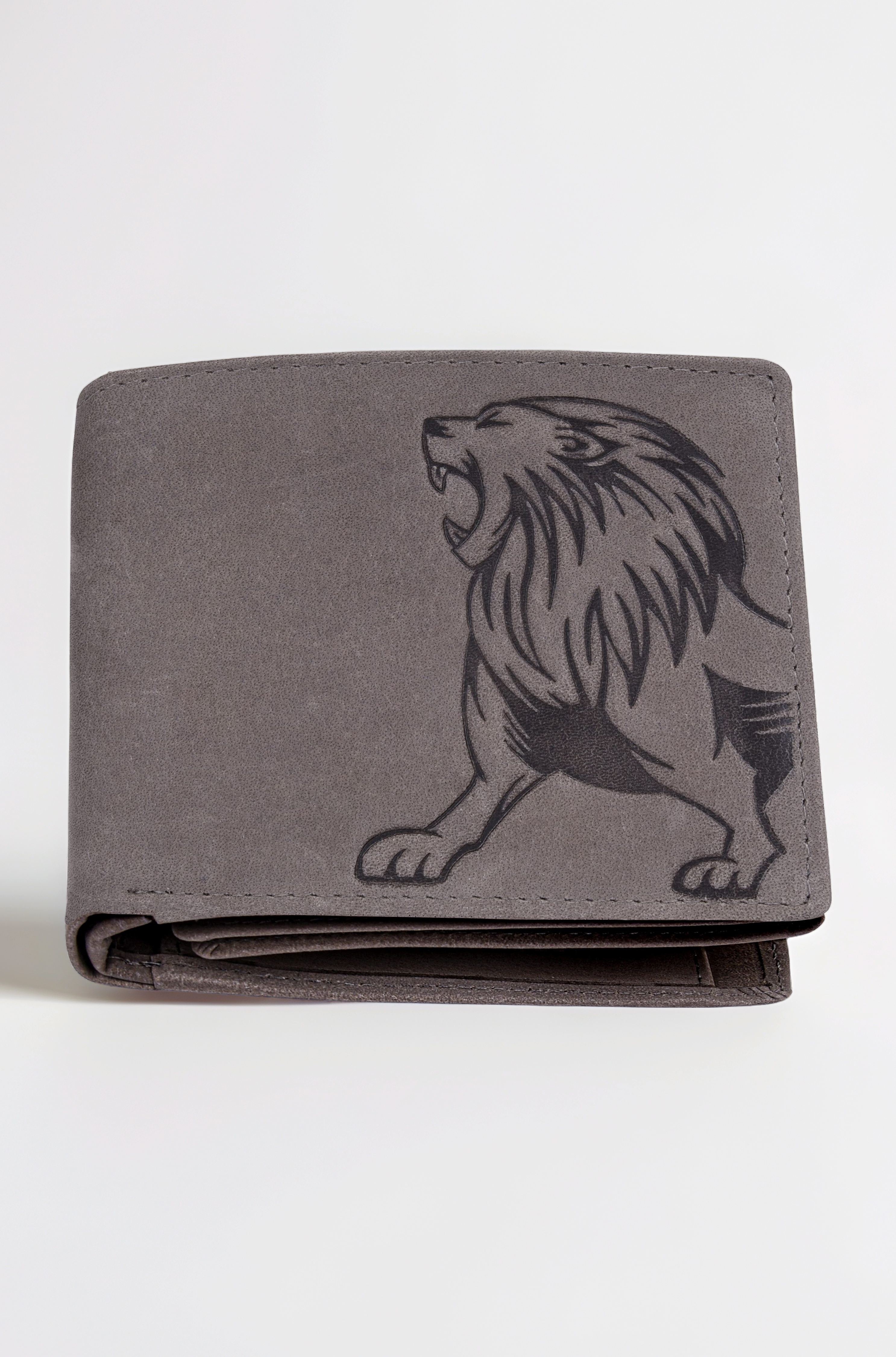URBAN FOREST Leo Vintage Grey Leather Wallet for Men