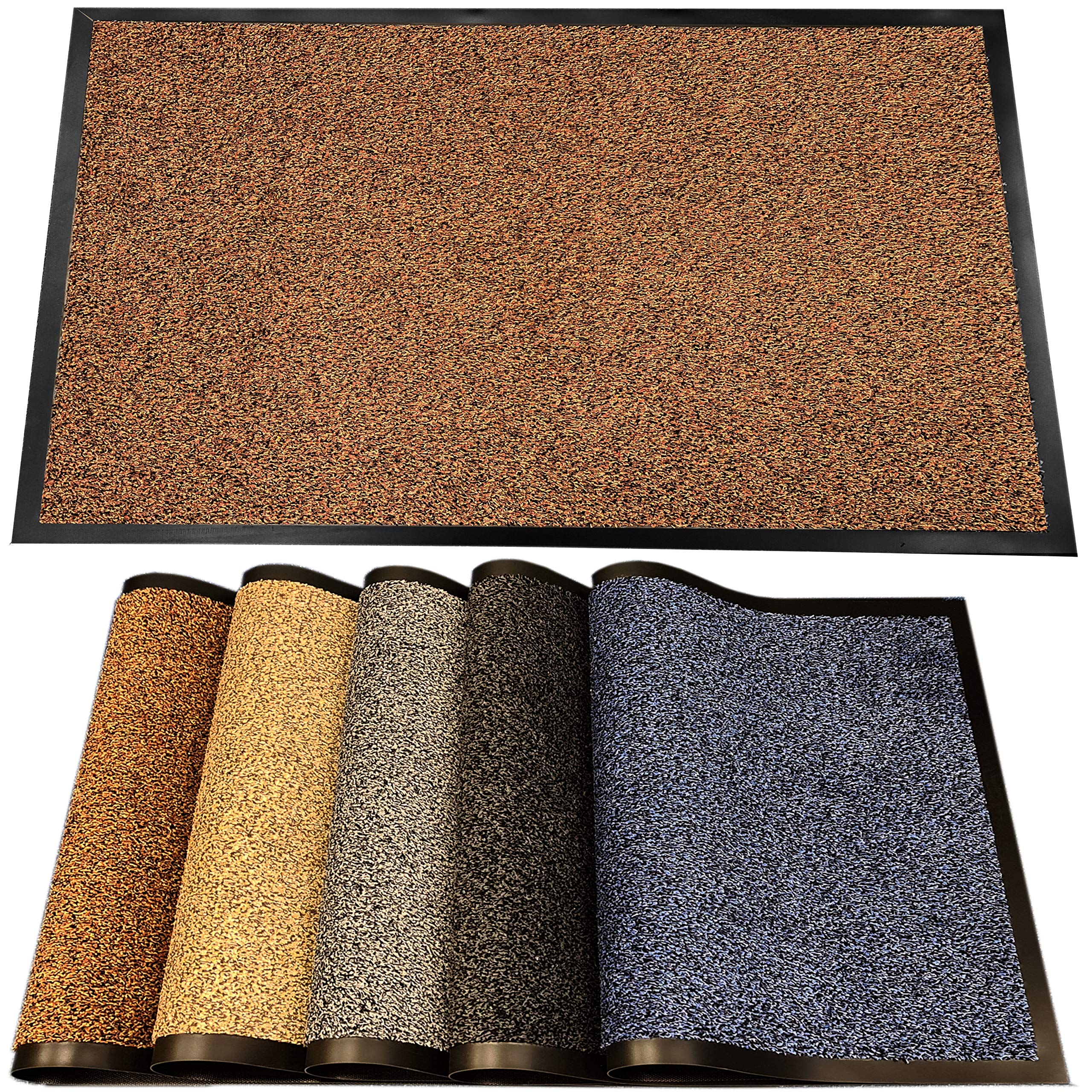 TrendMakers Eco-Friendly Cotton Mats Barrier Mats | Dirt Trappers Super Absorbent Doormat Carpets PVC Backing | Rust Cotton Fibres - 60cm x 180cm | COTTON PILE