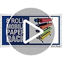 Paper Roll Holder, Dispenser Rack and Cutter - 8 Racks for Large, 36" Butcher, Craft, Gift Wrap & Art Kraft Rolls – Durable, Mobile Rolling Organizer with Ceramic Blade for Classroom, Studio & Retail