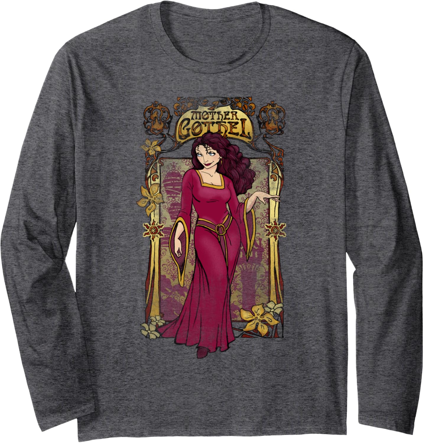 Disney Tangled Mother's Day Mother Gothel Framed Portrait Long Sleeve, gris, S