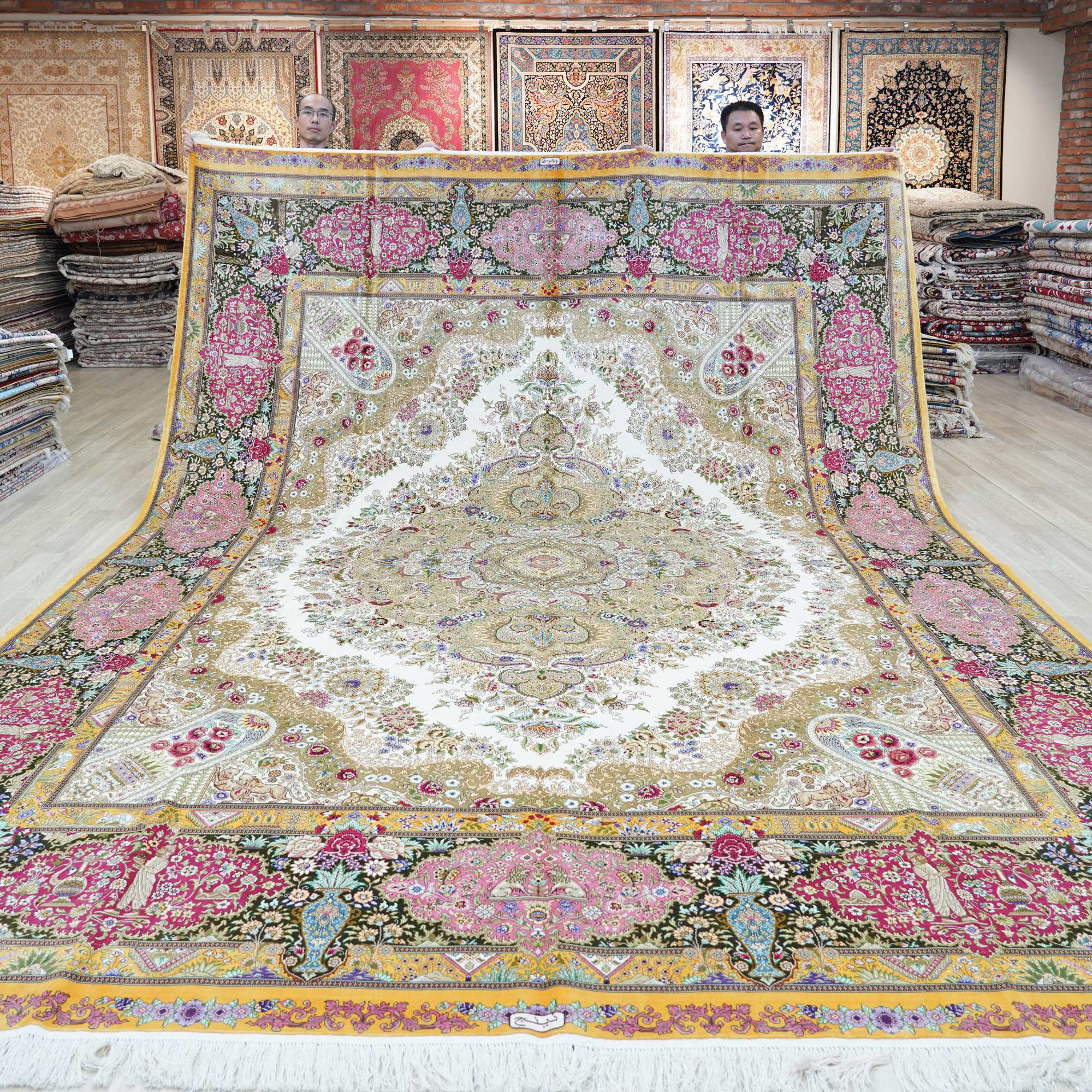Yilong Carpet 10x14ft Large Silk Handmade Rug Oriental Persian Carpet  on Amazon Live