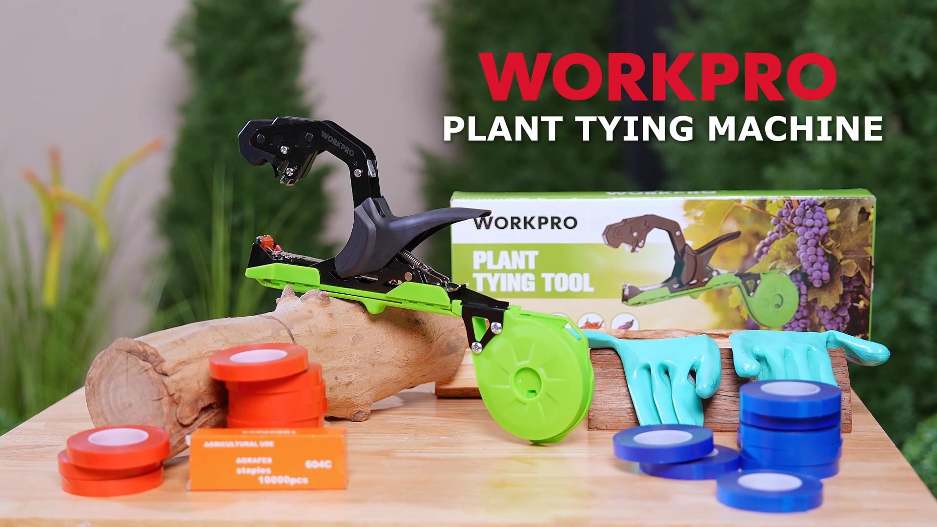 Máquina para amarrar plantas WORKPRO con guantes y accesorios miniatura 7