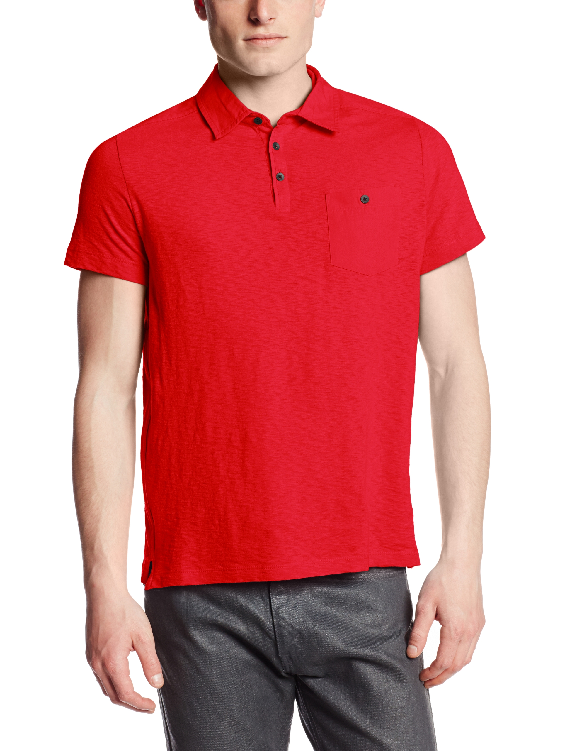 Kenneth Cole New York Men's Polo Shirt with Woven Trim