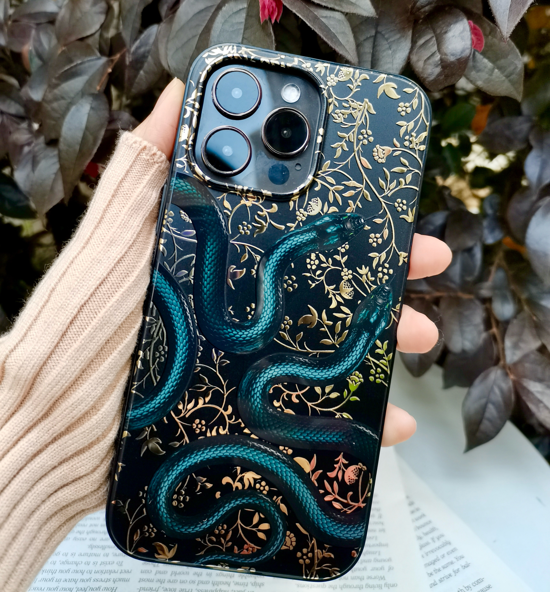 SCORPIFY For IPhone 13 Pro Case [Compatible With MagSafe] With Icelandic Blue Marble Design, Cute Magnetic Phone Cover For Women Girls And Men, Slim Shockproof Bumper With Gold Accents