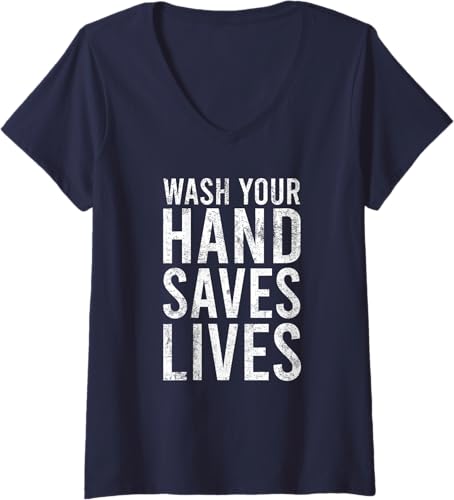 Miniatura 3 de Wash Your Hands Saves Lives Hand Washing Hygiene V-Neck T-Shirt