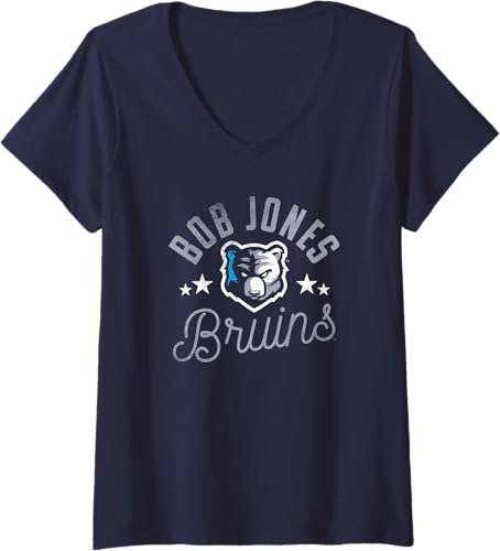 Womens Bob Jones University Bruins Logo V-Neck T-Shirt