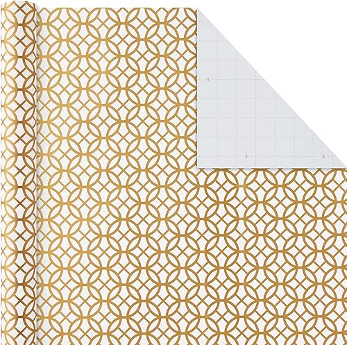 Miniatura 6 de Hallmark Papel de regalo para todas las ocasiones con líneas de corte en la parte posterior, lunares y rayas (paquete de 6), paquete de 6 unidades,