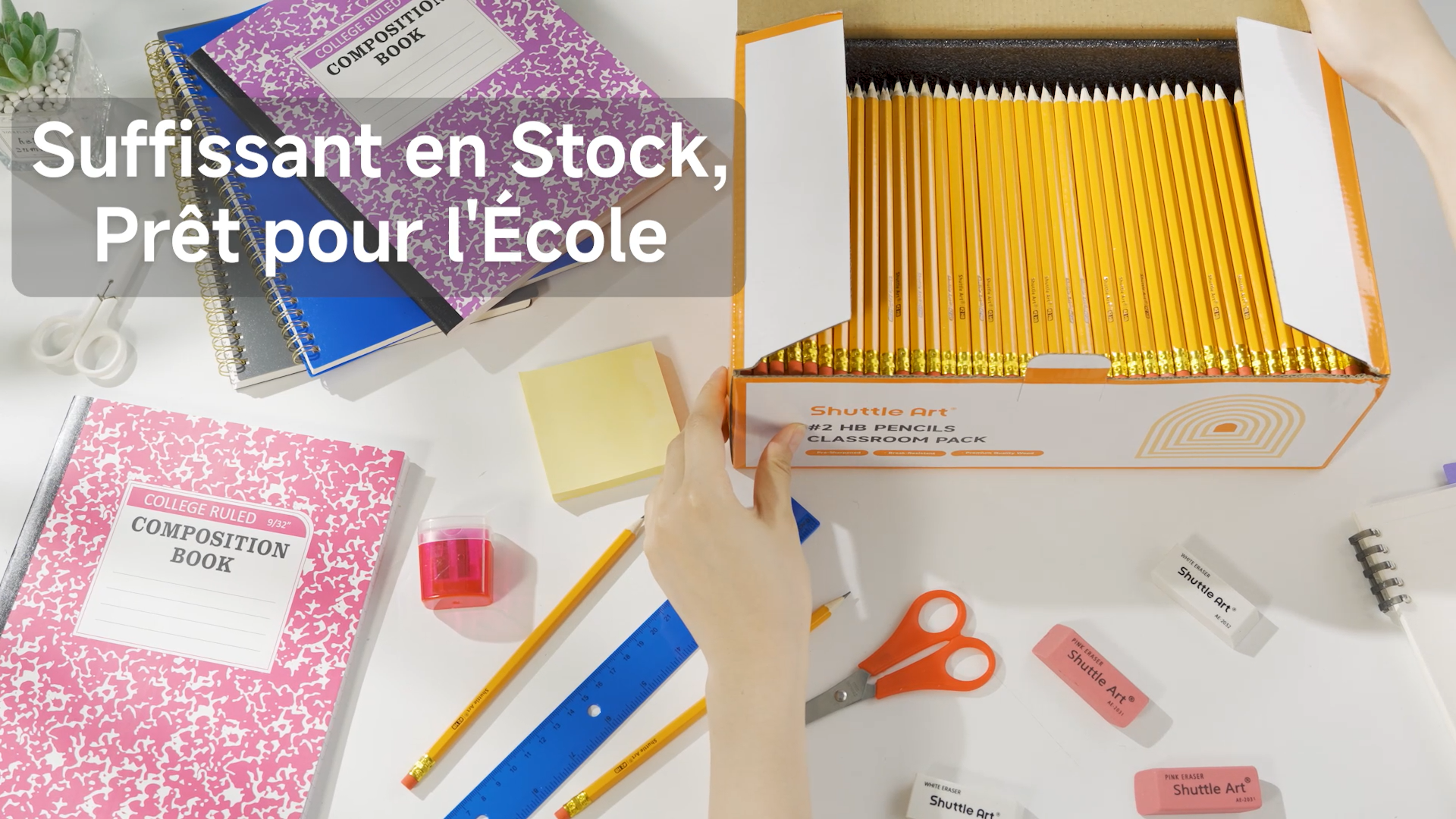Lot De 350 Crayons à Papier HB #2 Avec Gomme - Prétaillés Pour École, Bureau Et Dessin