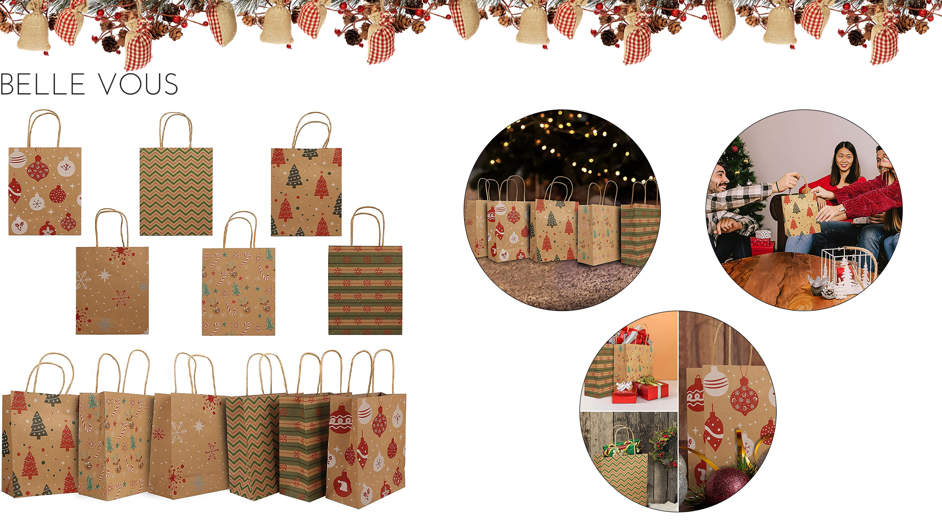 Belle Vous Sacchetti Regalo Natalizi In Carta Per Feste Con